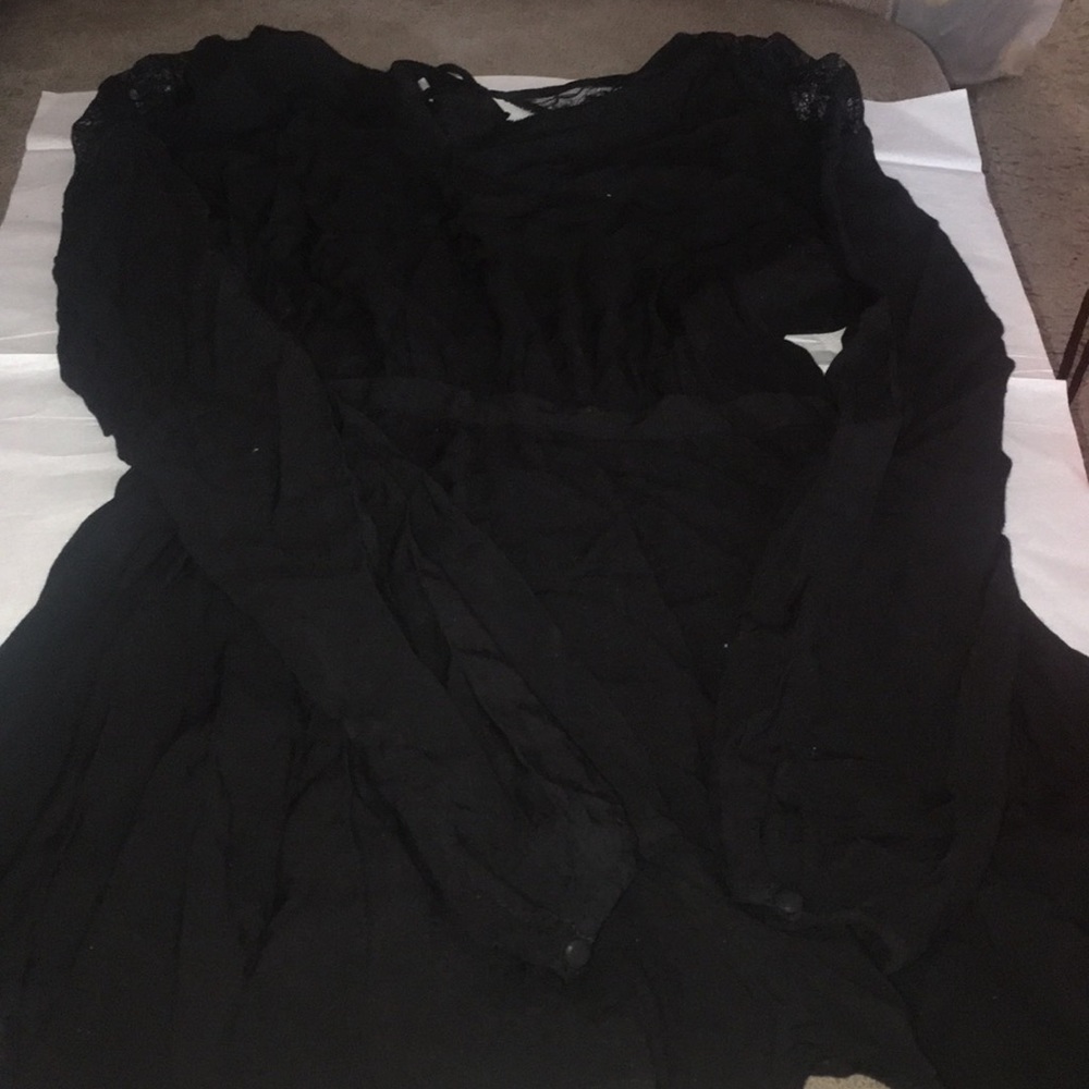 Short black lace romper